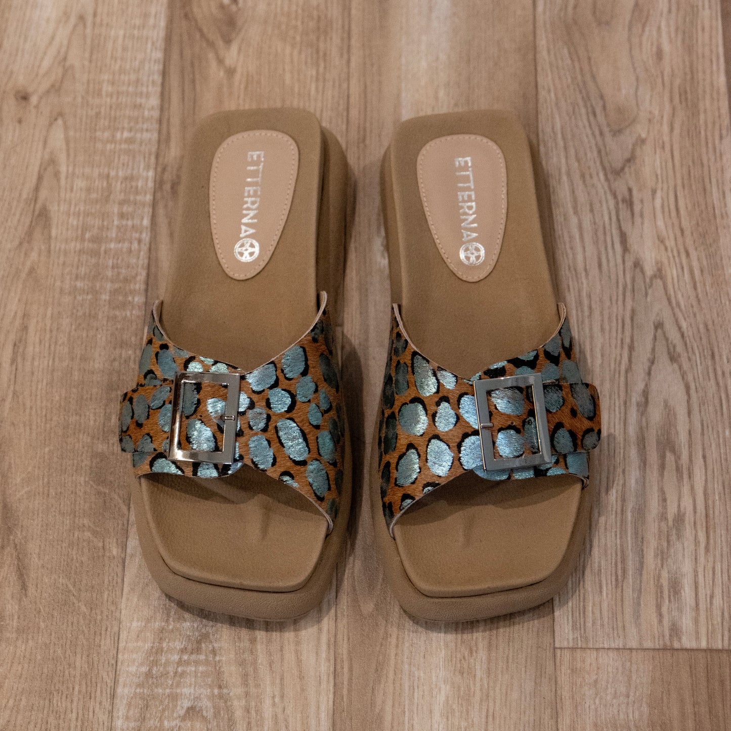 Sandalia Coco| Turquesa y Plata