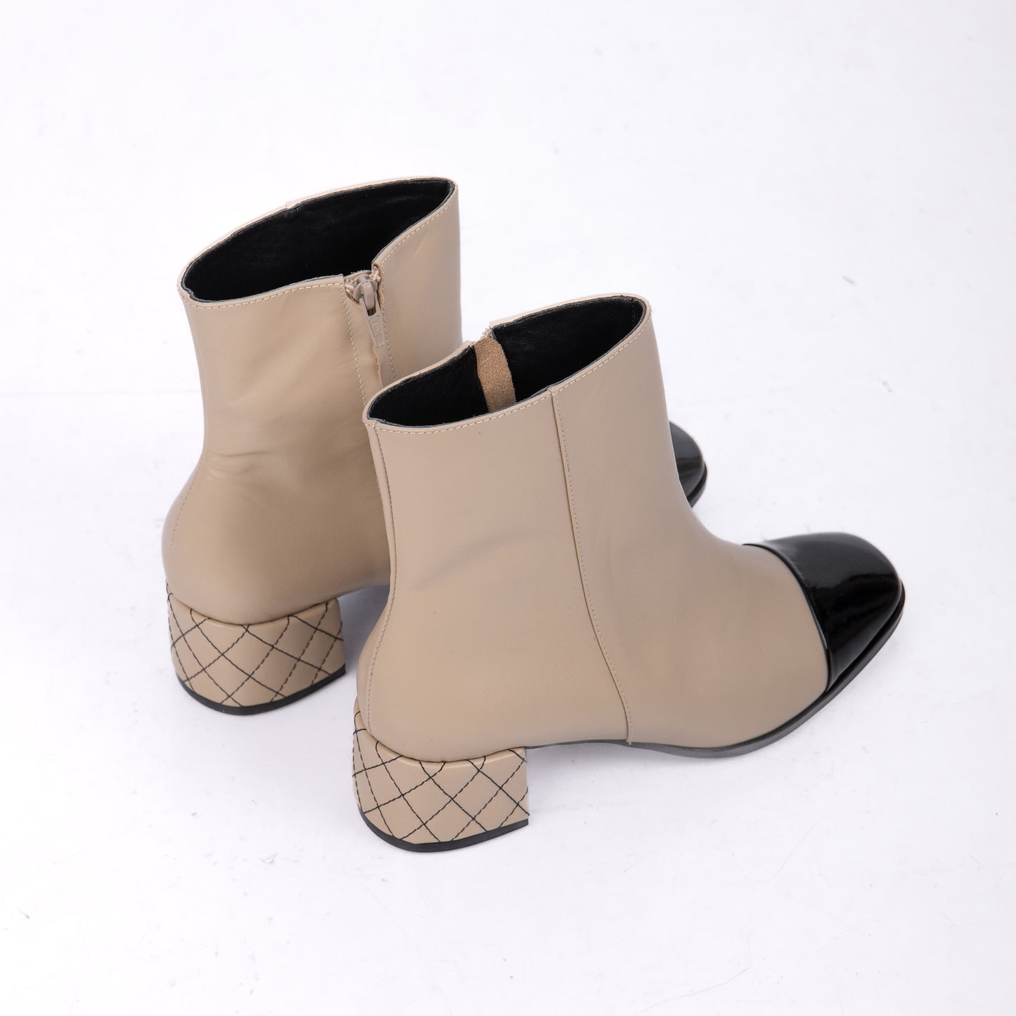 Botín Doris | Crema/Negro