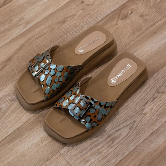 Sandalia Coco| Turquesa y Plata