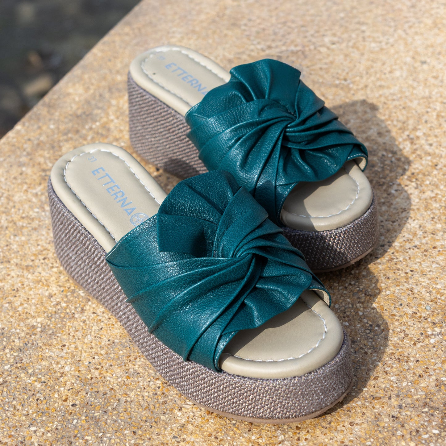 SANDALIAS ELISA | VERDE AZULADO