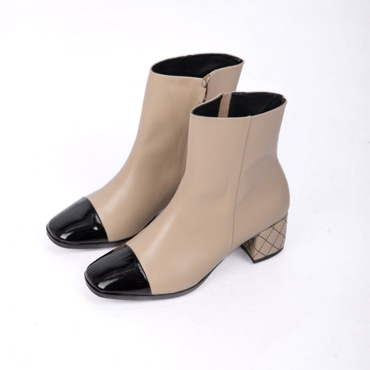 Botín Doris | Crema/Negro
